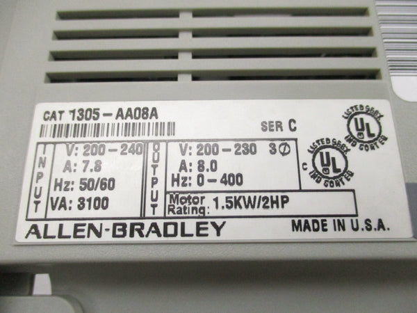 ALLEN BRADLEY 1305-AA08A SER. C 200-230V 8.0A (AS PICTURED) NSMP