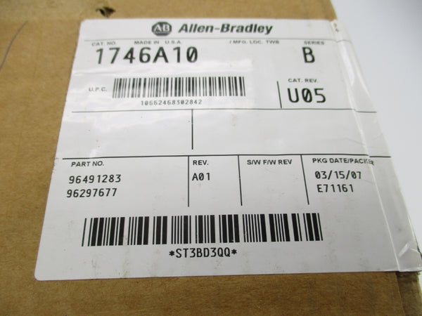 ALLEN BRADLEY 1746-A10 SER. B DATE: 2007 NSFS