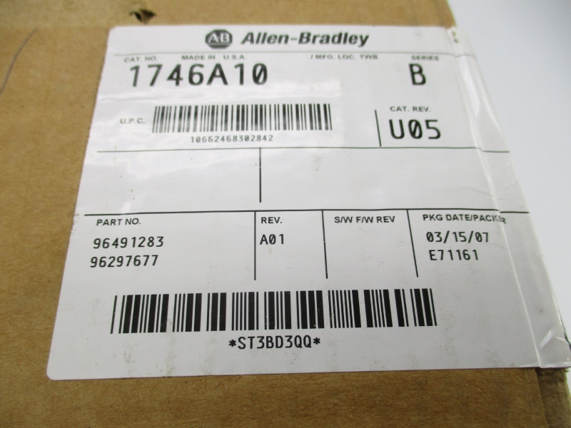 ALLEN BRADLEY 1746-A10 SER. B DATE: 2007 NSFS