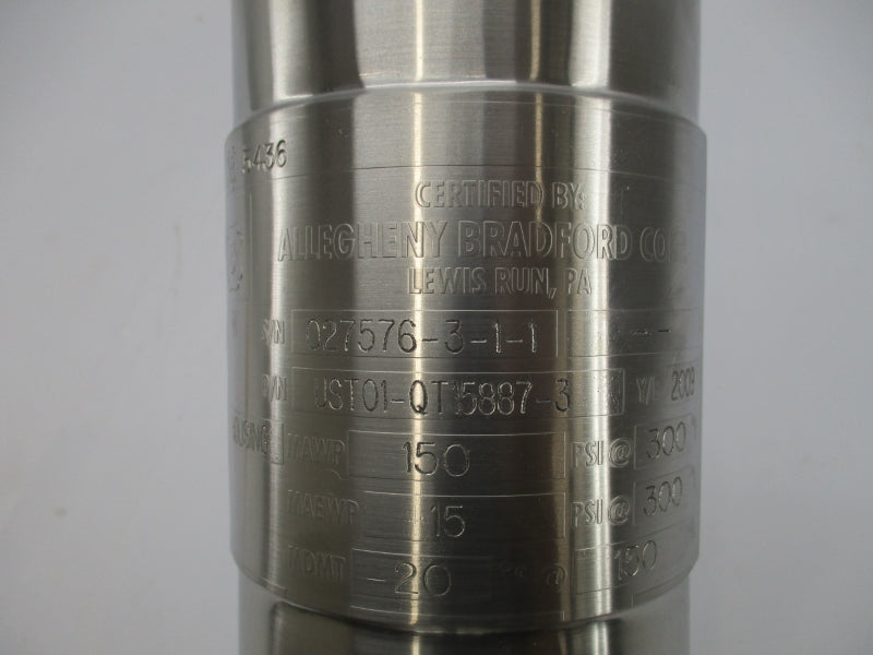 ALLEGHENY BRADFORD UST01-QT15887-3 150PSI NSNP