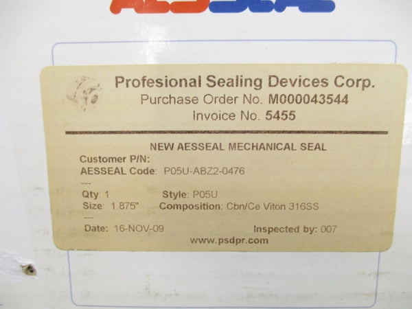 AESSEAL P05U-ABZ2-0476 NSMP