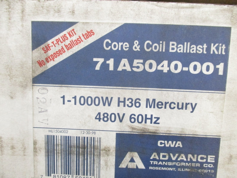 ADVANCE TRANSFORMER 71A5040-001 480V NSMP