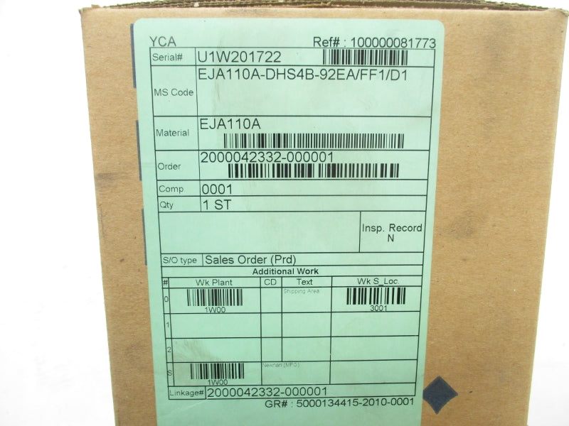 YOKOGAWA EJA110A-DHS4B-92EA/FF1/D1 NSFS