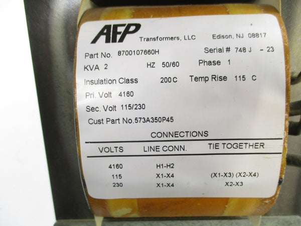 AFP TRANSFORMERS 8700107660H 573A350P45 115/230V NSMP