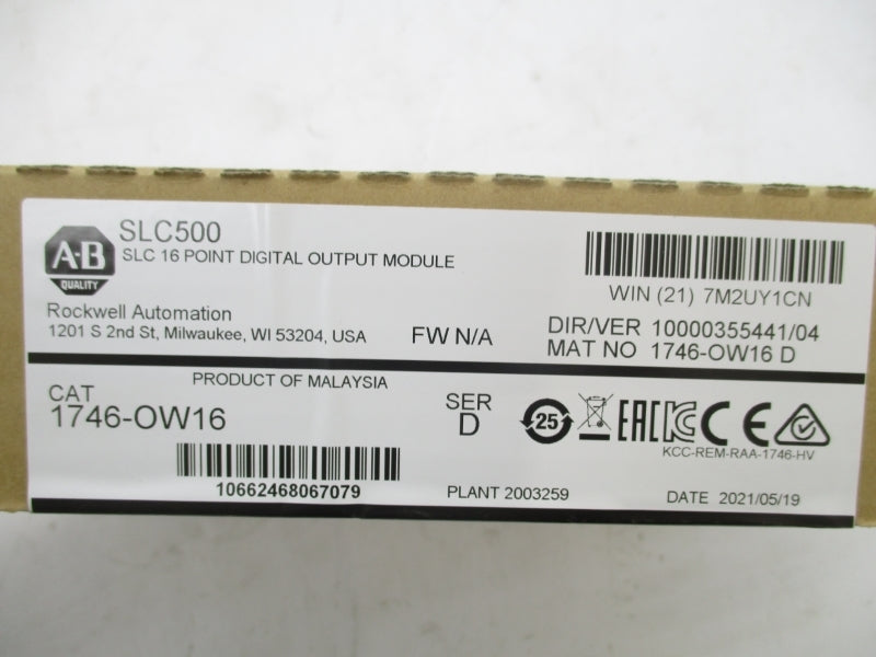ALLEN BRADLEY 1746-OW16 SER. D DATE: 2021 NSFS