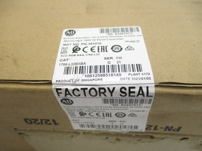 ALLEN BRADLEY 1766-L32BXBA SER. C F/W 21 DATE: 2021 (BR/WH) NSFS