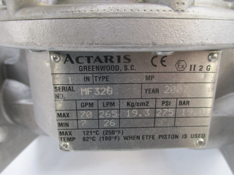 ACTARIS MP100-S 275PSI 250'F 1" NSMP