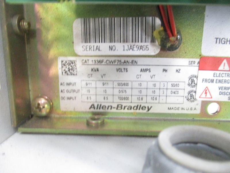 ALLEN BRADLEY 1336F-CWF75-AN-EN SER. A 500/600V 10A UNMP