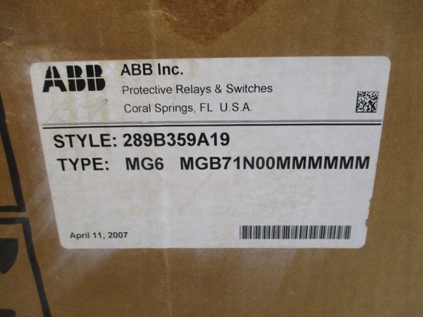 ABB 289B359A19 MG-6 62VDC NSMP