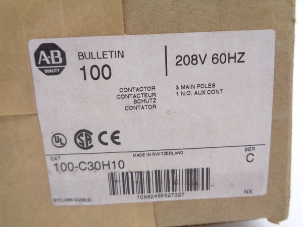 ALLEN BRADLEY 100-C30H10 208V SER.C (BR/WH) NSMP