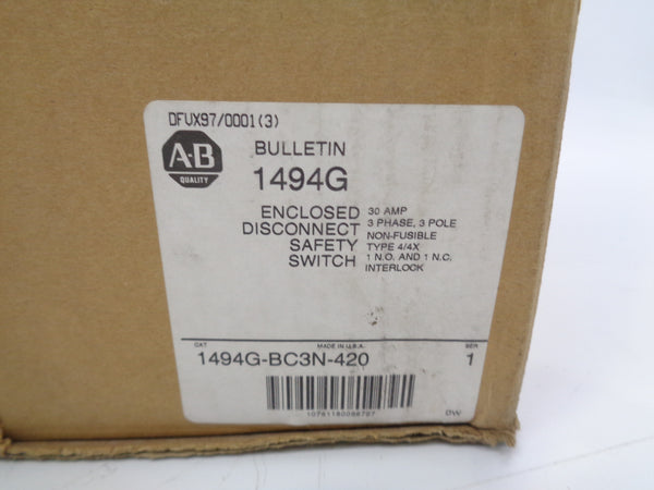 ALLEN BRADLEY 1494G-BC3N-420 SER. 1 (BR/WH) NSMP