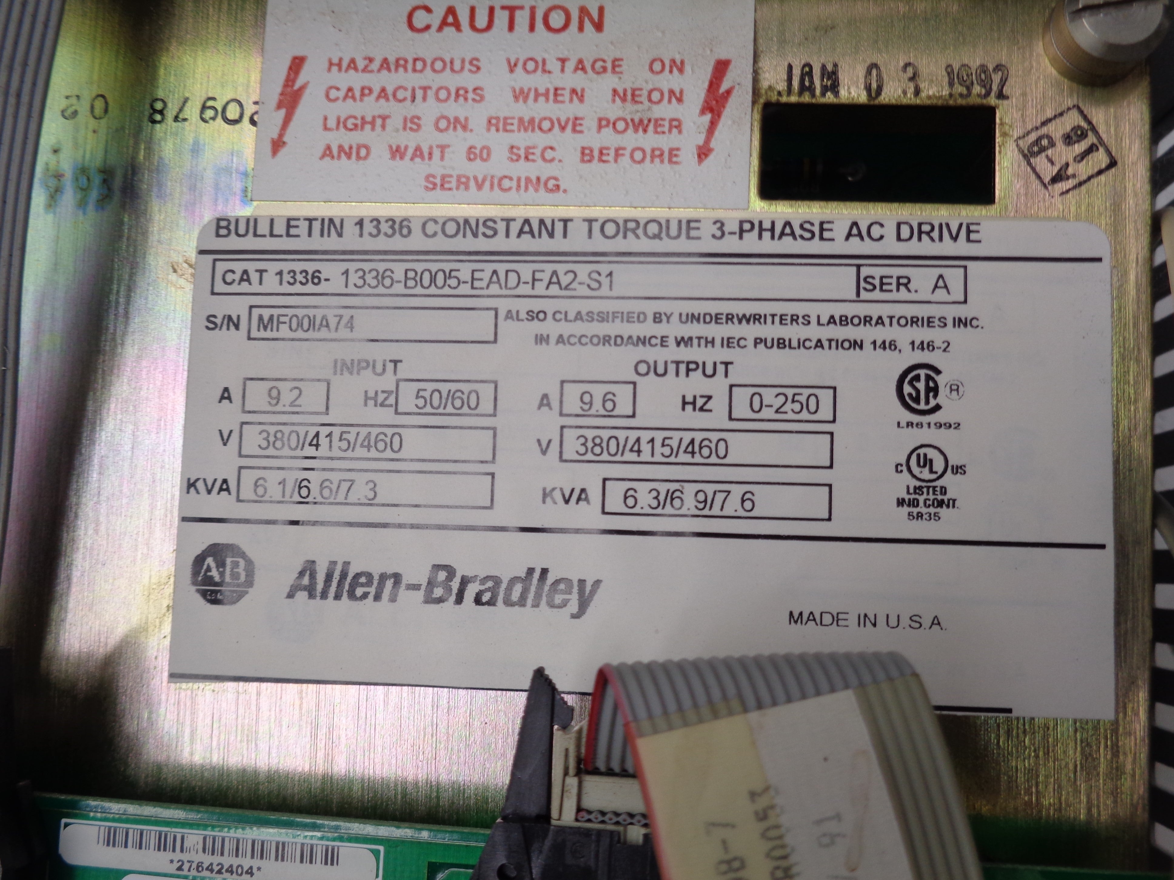 ALLEN BRADLEY 1336-B005-EAD-FA2-S1 SER. A REMAN