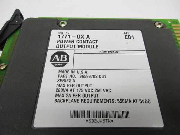ALLEN BRADLEY 1771-0X SER. A UNMP