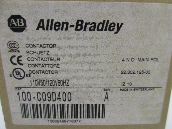 ALLEN BRADLEY 100-C09D400 SER. A 110/120V (BR/WH) NSMP