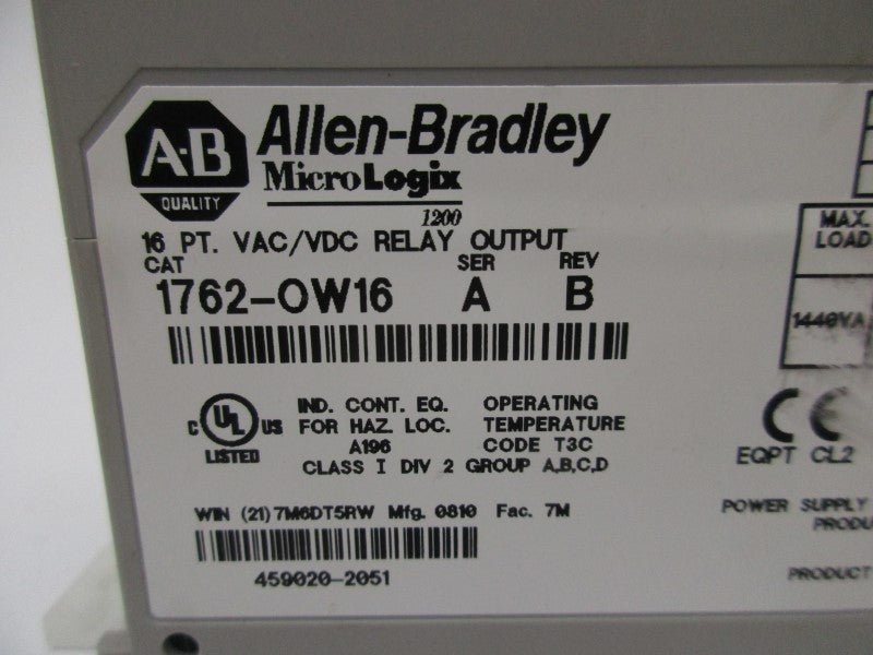 ALLEN BRADLEY 1762-OW16 SER. A NSNP