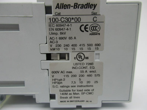 ALLEN BRADLEY 100-C30D00 SER. C 110/120V NSNP