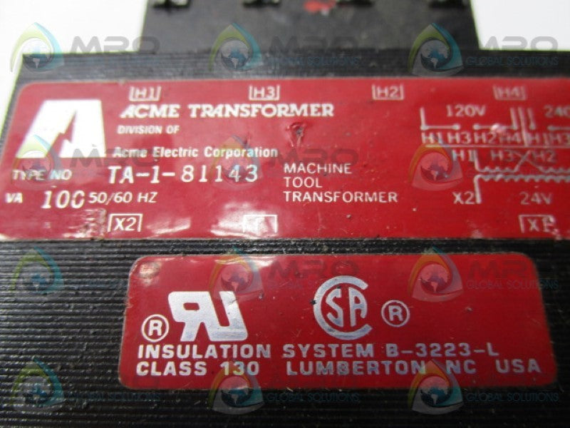 ACME TRANSFORMER TA-1-81143 (AS PICTURED)  UNMP