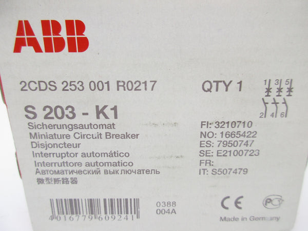 ABB S203-K1 1A NSFS