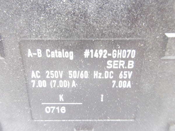 ALLEN BRADLEY 1492-GH070 SER. B 250VAC 7A NSNP