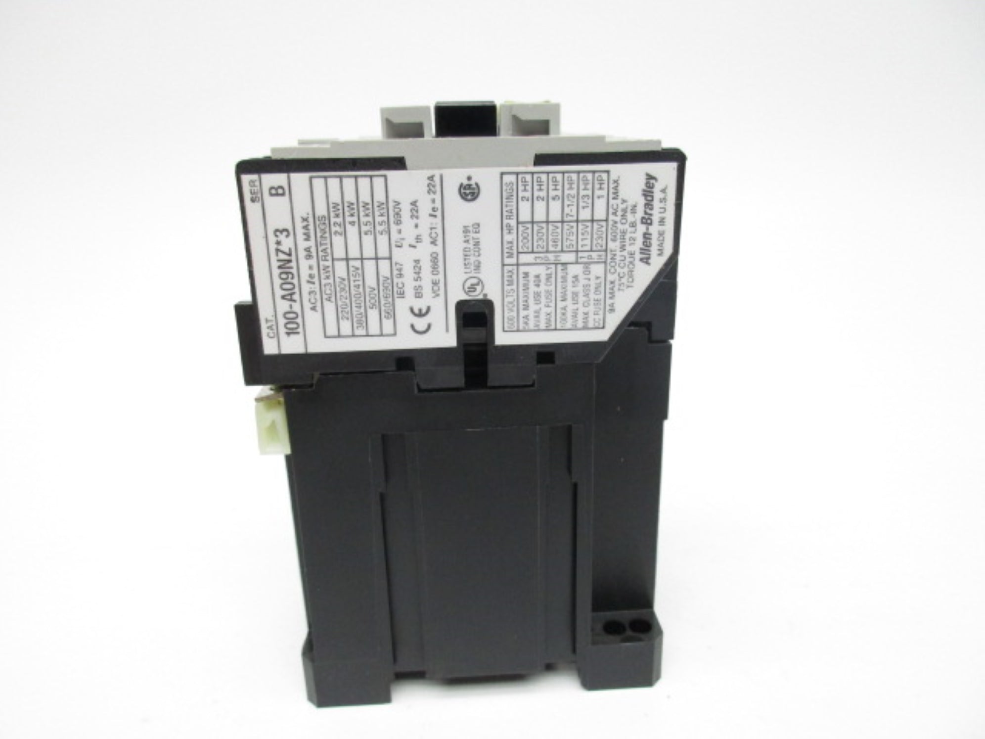 ALLEN BRADLEY 100-A09NZ243 SER. B 24VDC (BR/WH) NSMP