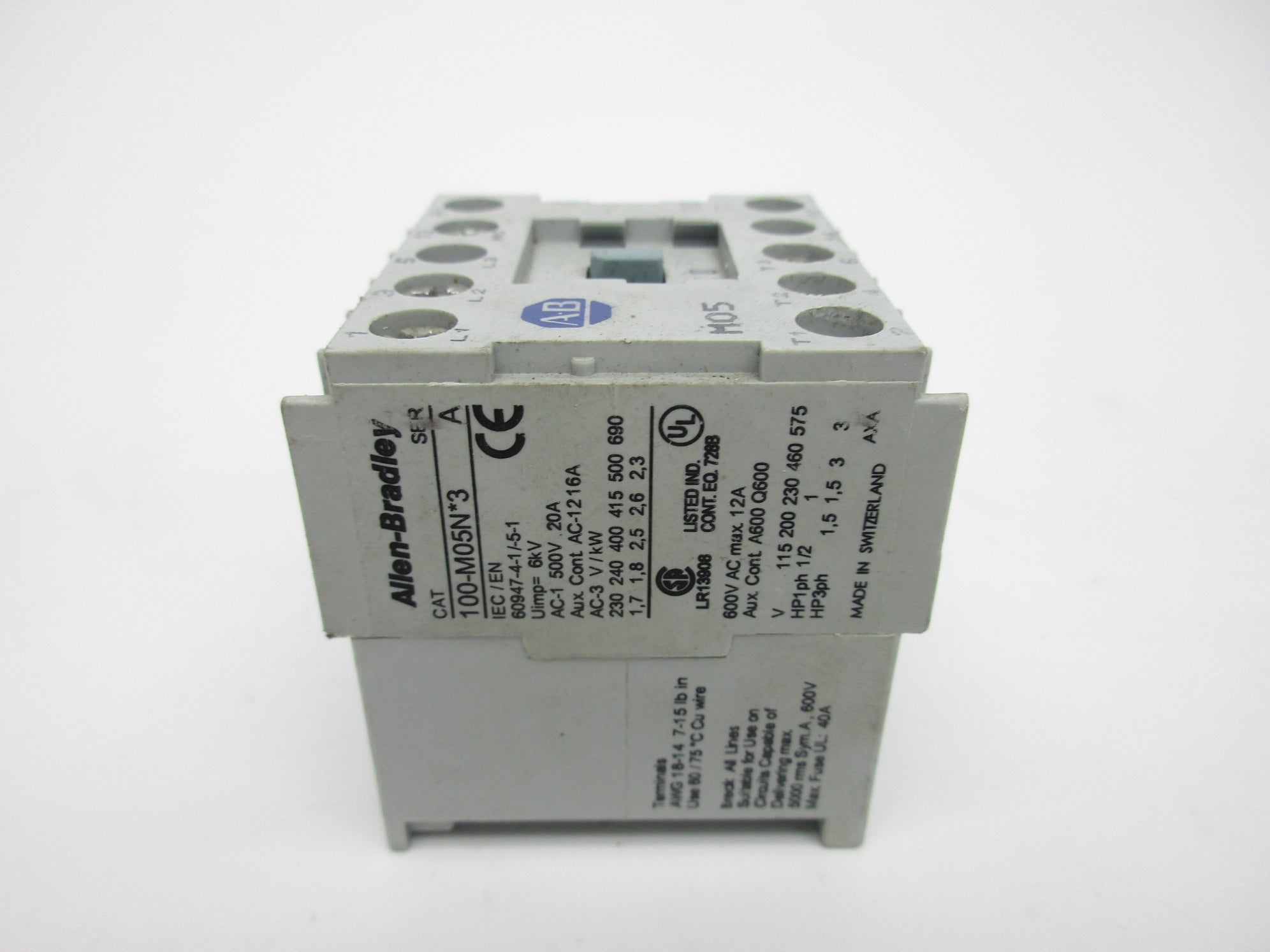 ALLEN BRADLEY 100-M05NJ3 SER. A 12A 24V NSNP