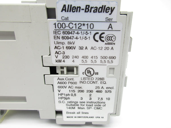 ALLEN BRADLEY 100-C12B10 SER. A 440-480V NSNP