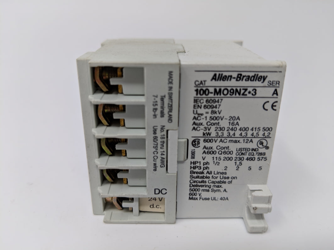 ALLEN BRADLEY 100-M09NZJ3 SER. A 24V 12A NSNP