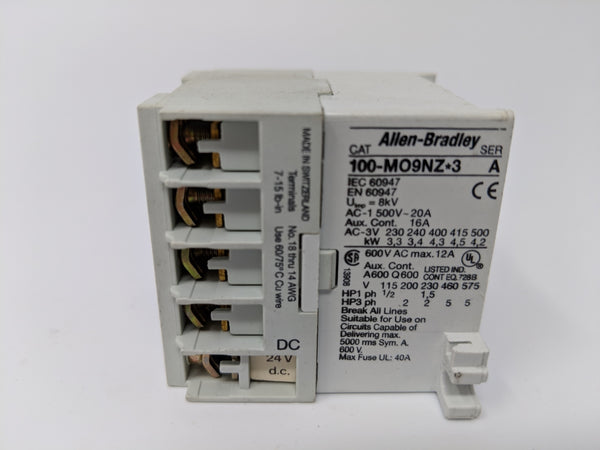 ALLEN BRADLEY 100-M09NZJ3 SER. A 24V 12A NSNP