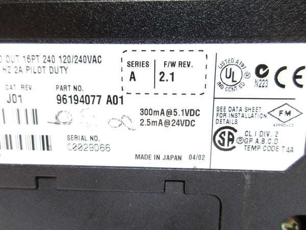 ALLEN BRADLEY 1756-OW16I SER. A F/W 2.1 24VDC NSNP
