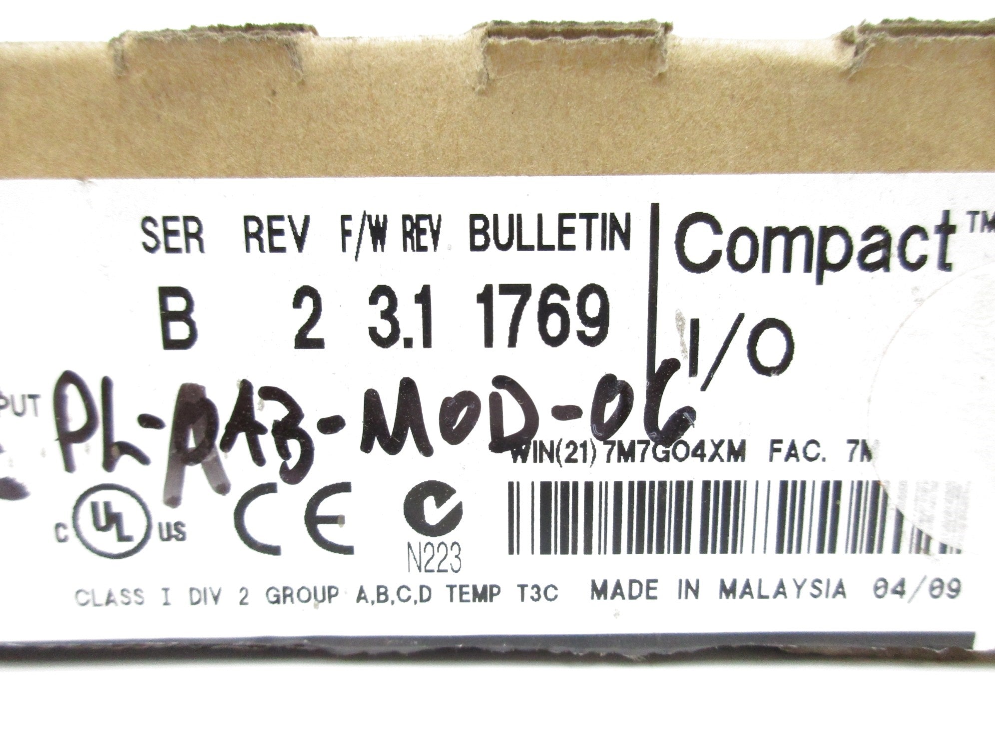 ALLEN BRADLEY 1769-OB16 SER. B F/W 3.1 24VDC REV.2 NSMP