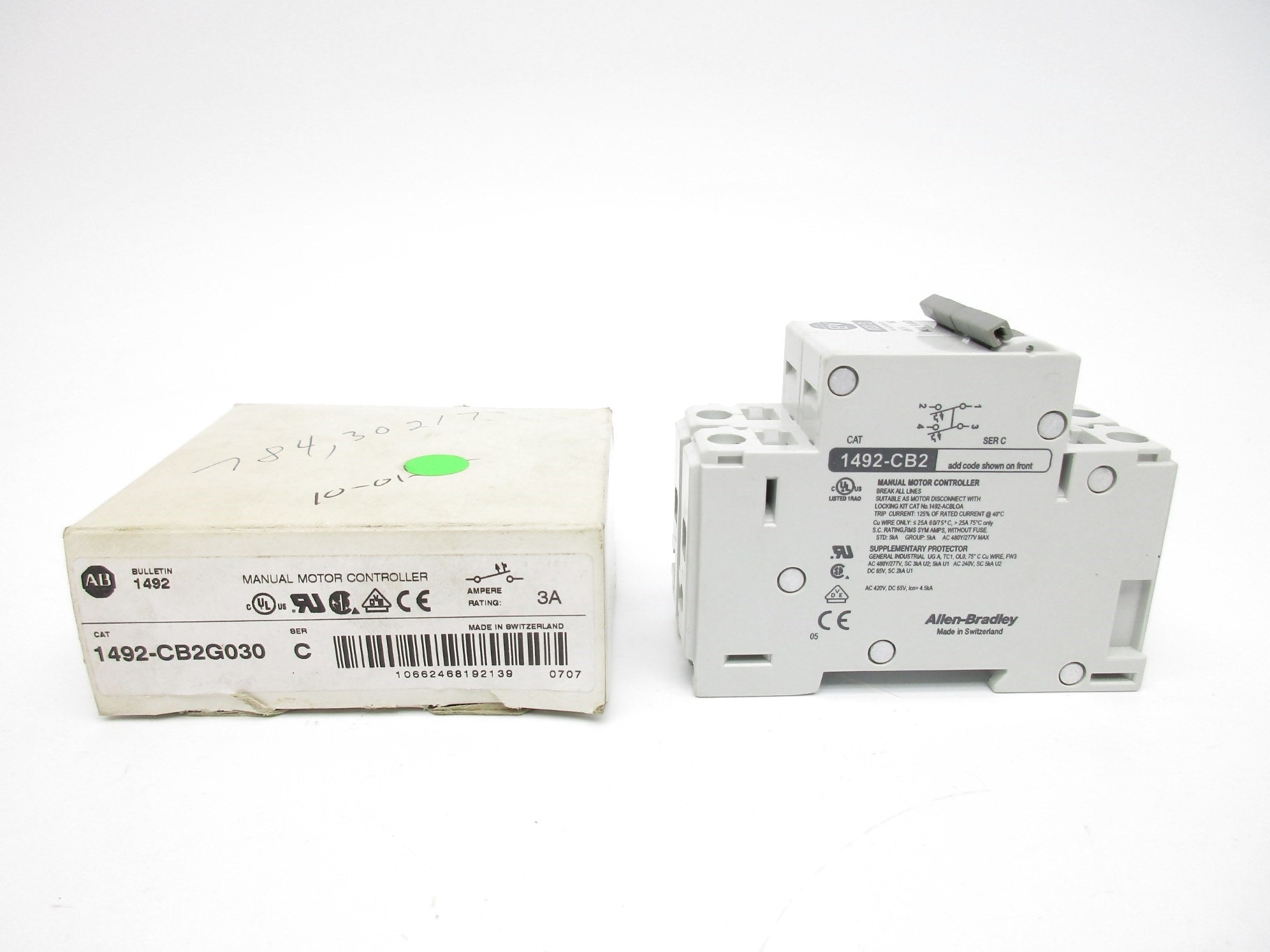 ALLEN BRADLEY 1492-CB2G030 SER. C 3A 277V (WH) NSMP