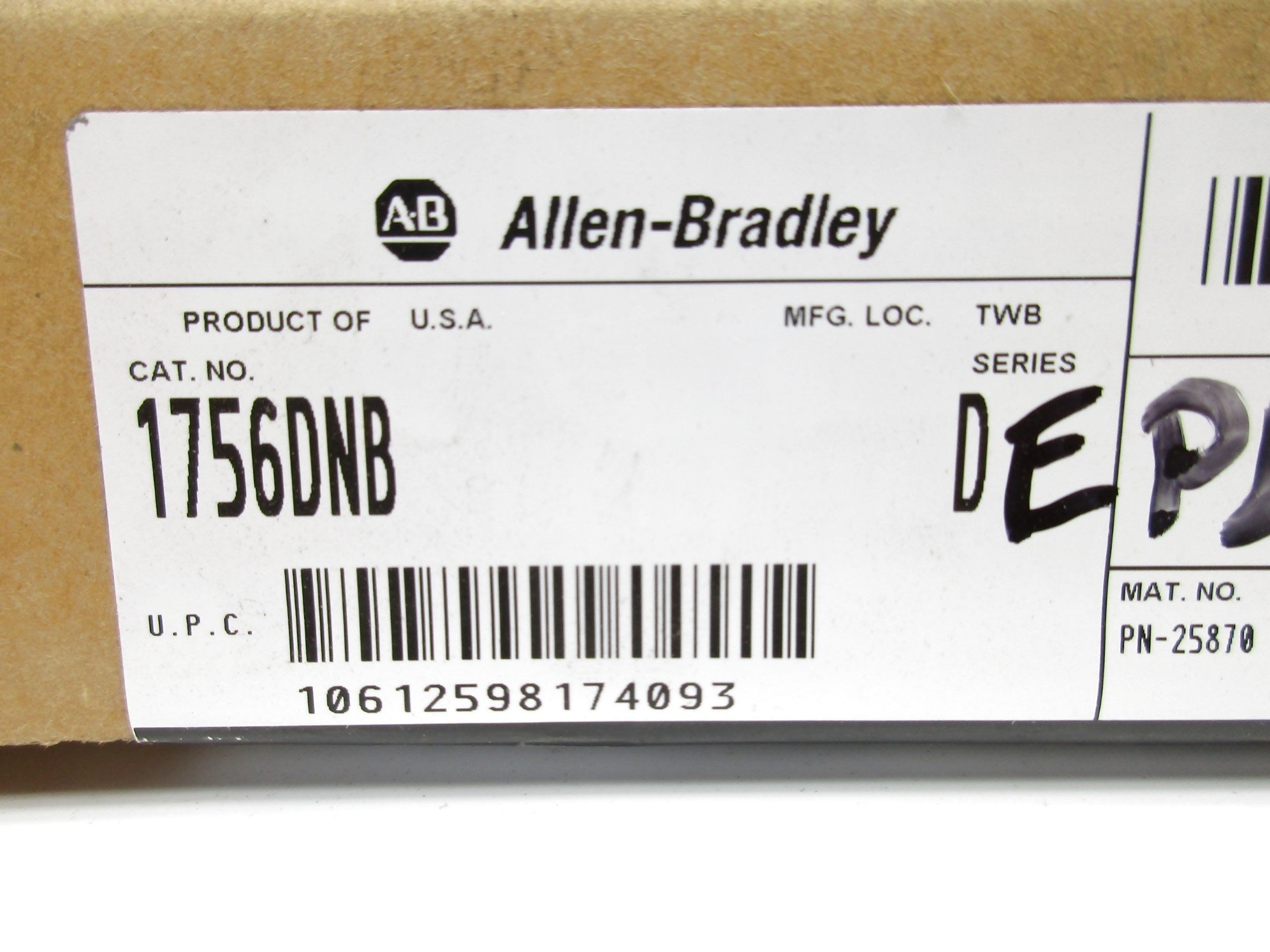 ALLEN BRADLEY 1756-DNB SER. D F/W 11.003 DATE: 2009 NSFS