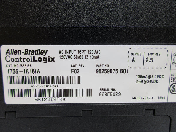 ALLEN BRADLEY 1756-IA16 SER. A F/W 2.5 REMAN