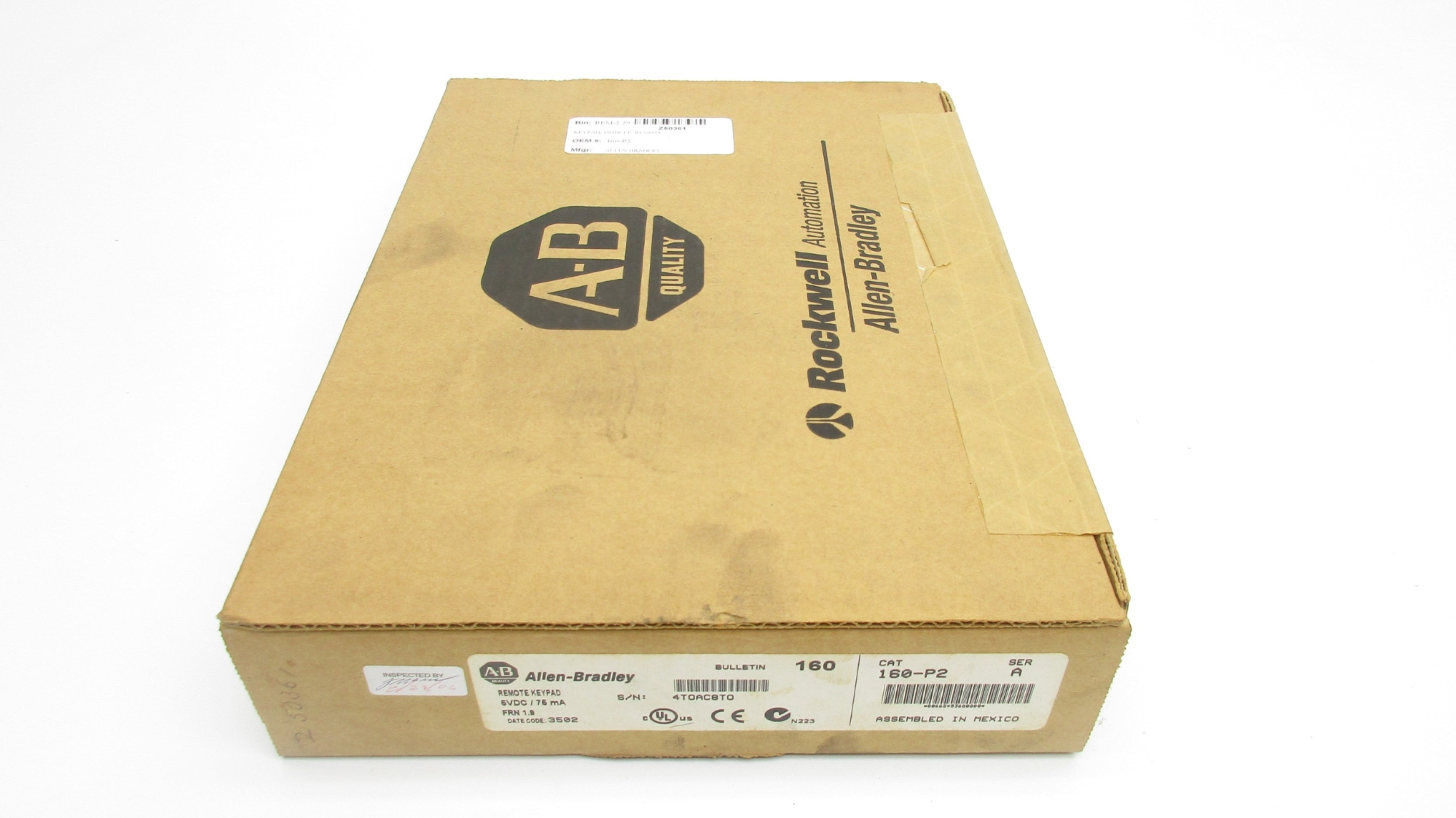ALLEN BRADLEY 160-P2 SER. A F/W 1.9 (BR/WH) NSFS