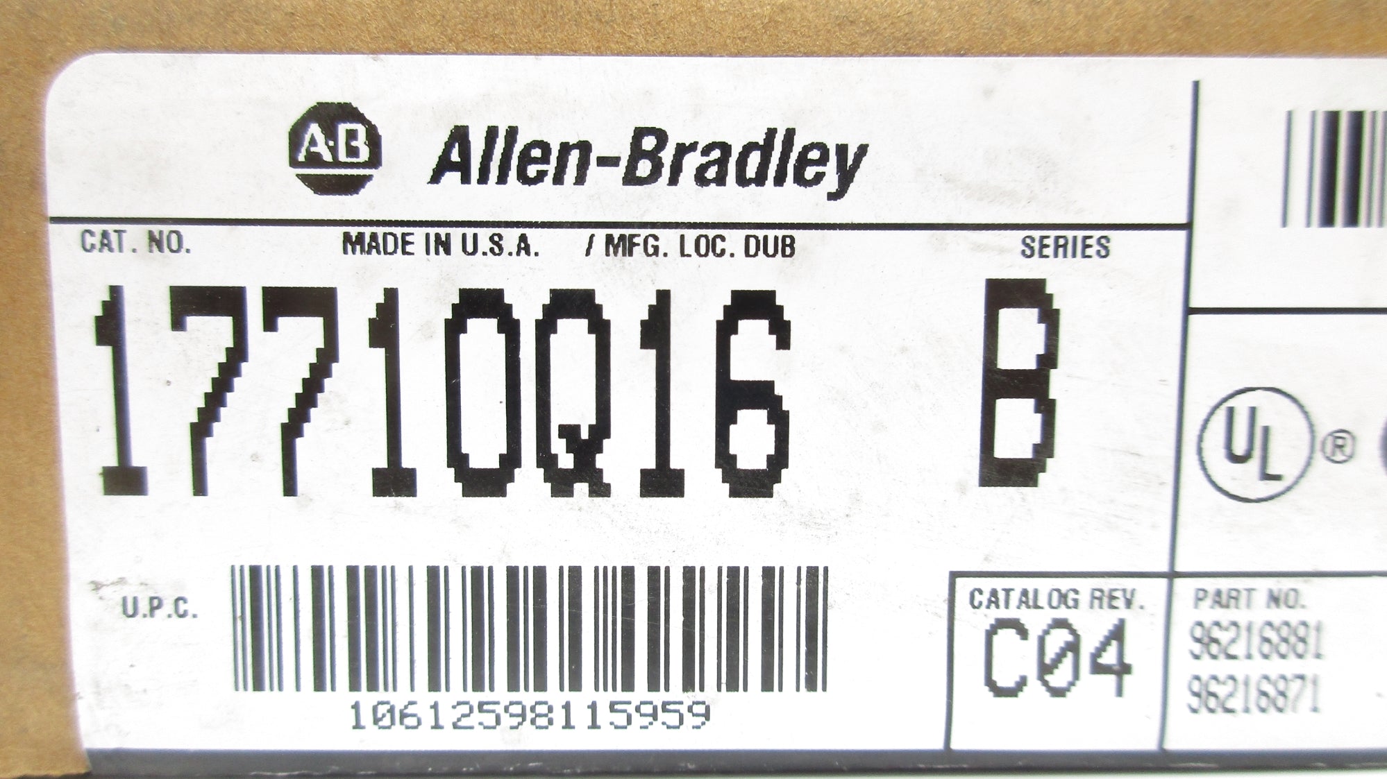 ALLEN BRADLEY 1771-OQ16 SER. B F/W A DATE: 1997 NSFS