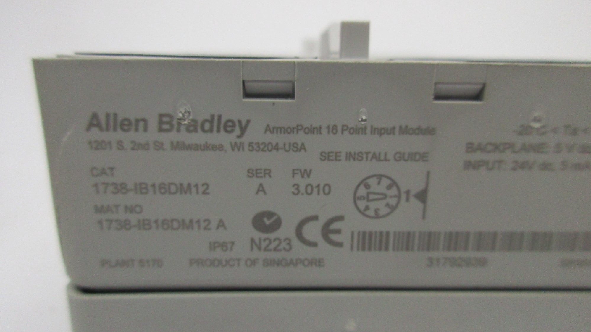 ALLEN BRADLEY 1738-IB16DM12 SER. A F/W 3.010 NSMP