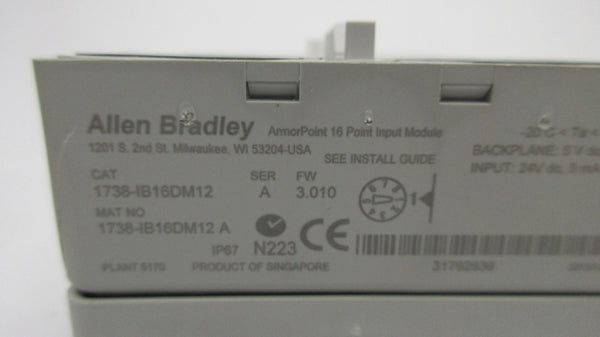 ALLEN BRADLEY 1738-IB16DM12 SER. A F/W 3.010 NSMP