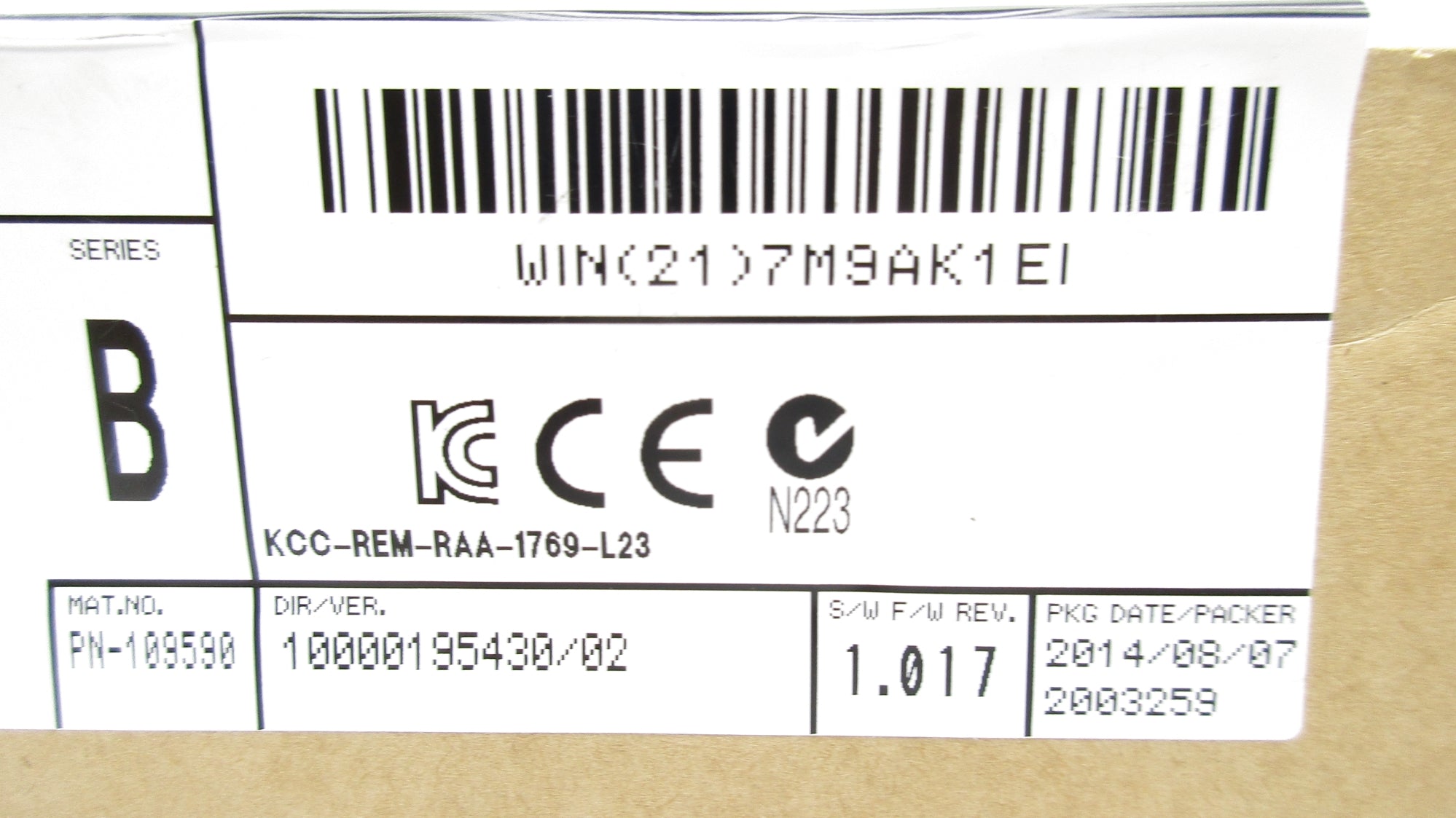 ALLEN BRADLEY 1769-L23E-QBFC1B SER. B F/W 1.017 DATE: 2014 NSFS