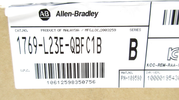ALLEN BRADLEY 1769-L23E-QBFC1B SER. B F/W 1.017 DATE: 2014 NSFS