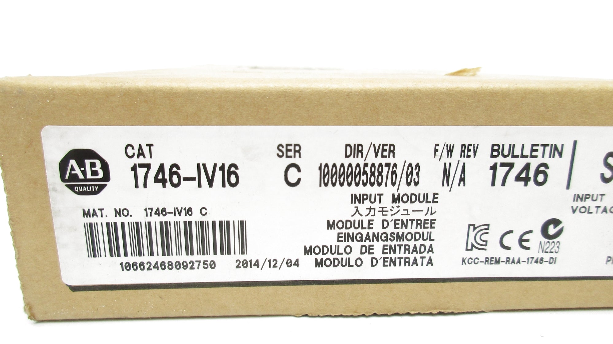 ALLEN BRADLEY 1746-IV16 SER. C DATE: 2014 NSFS