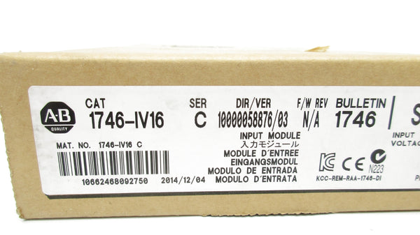 ALLEN BRADLEY 1746-IV16 SER. C DATE: 2014 NSFS