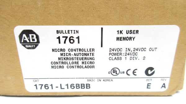 ALLEN BRADLEY 1761-L16BBB SER. E NSMP