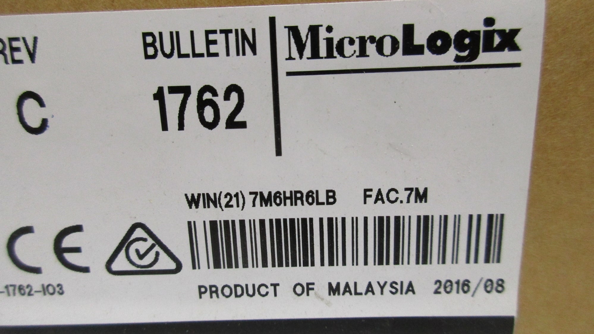 ALLEN BRADLEY 1762-IA8 SER. A DATE: 2016 NSFS