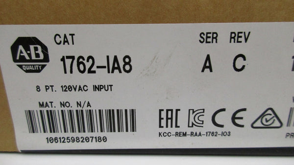ALLEN BRADLEY 1762-IA8 SER. A DATE: 2016 NSFS