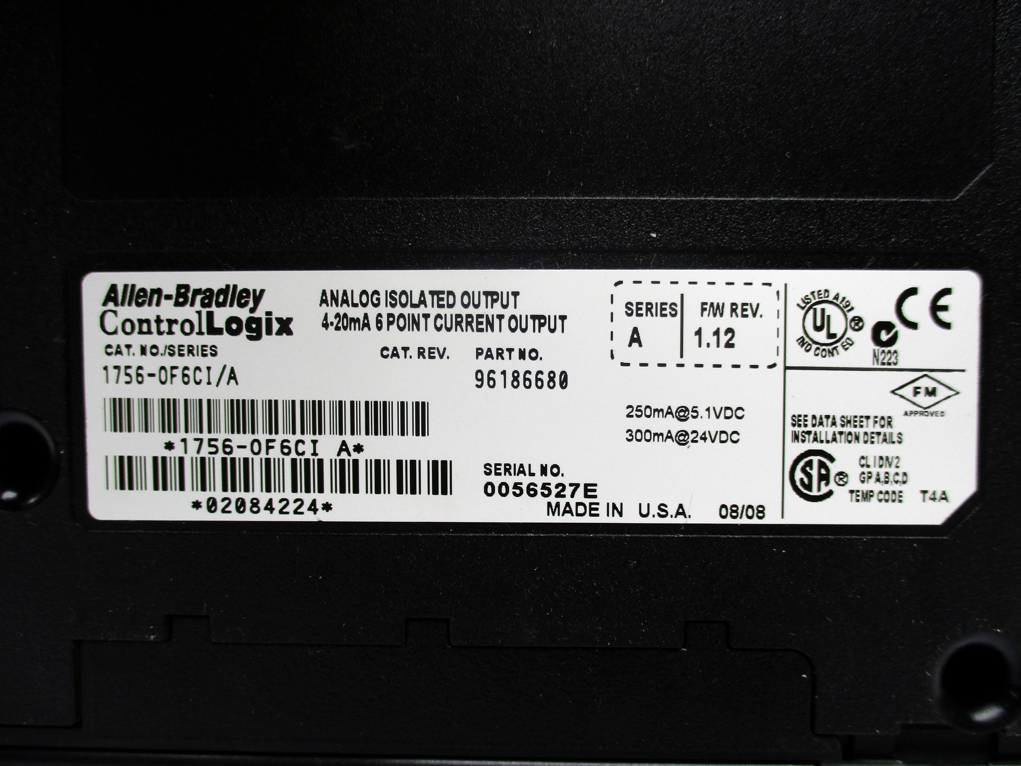 ALLEN BRADLEY 1756-OF6CI SER. A F/W 1.12 UNMP