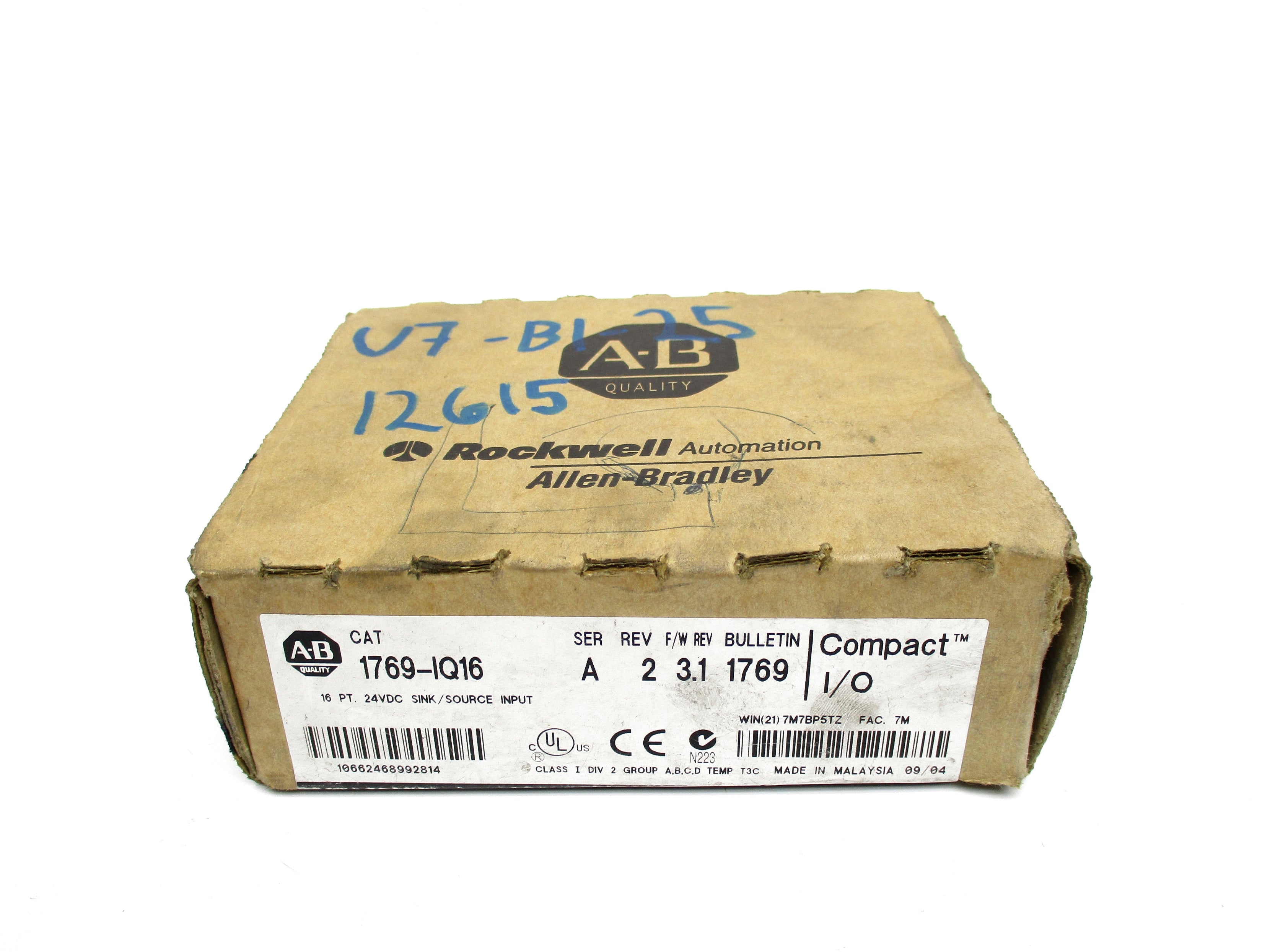 ALLEN BRADLEY 1769-IQ16 SER. A 24VDC F/W 3.1 DATE: 2004 NSFS