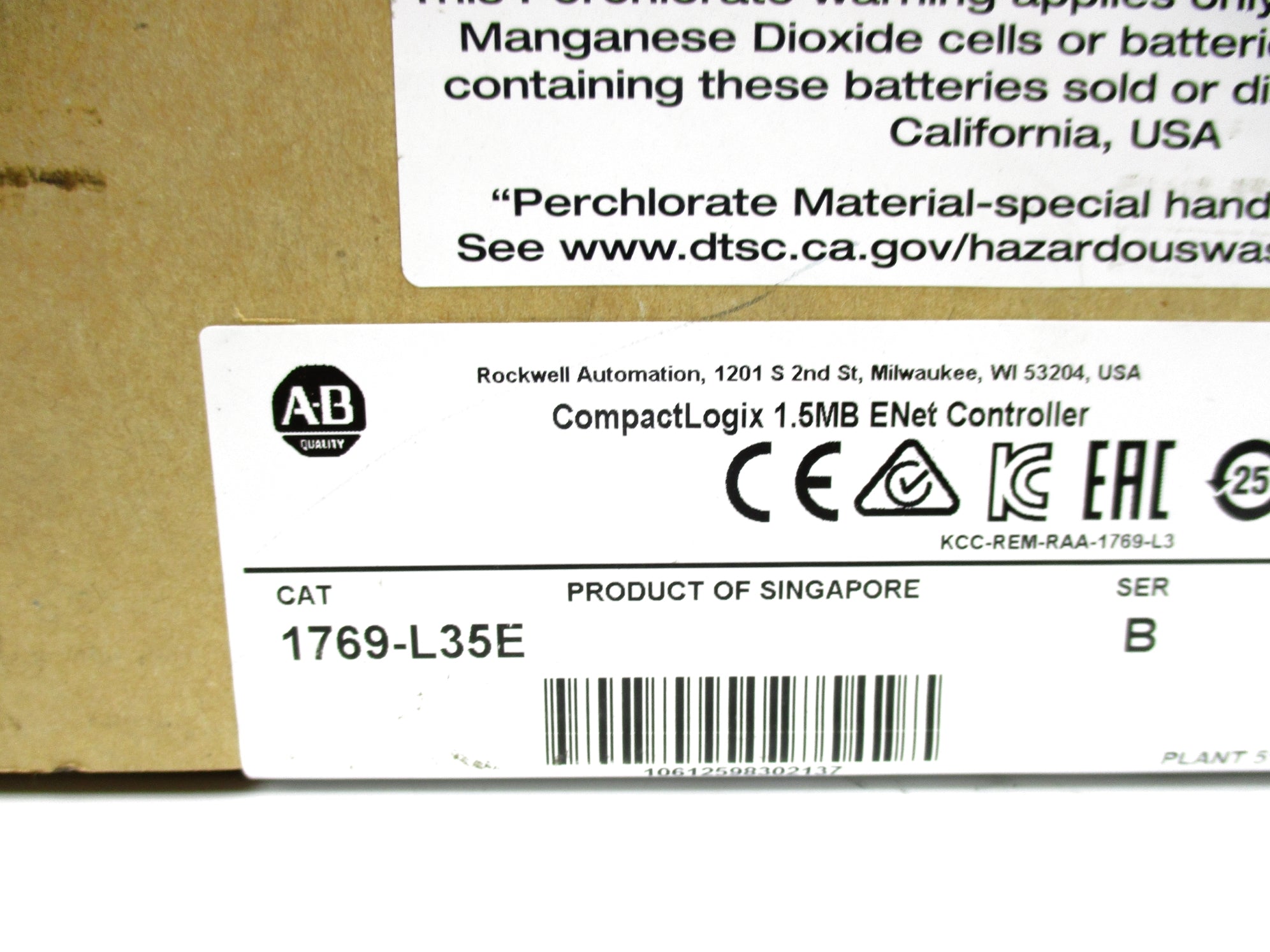 ALLEN BRADLEY 1769-L35E SER. B F/W 1.17 DATE: 2017 NSFS