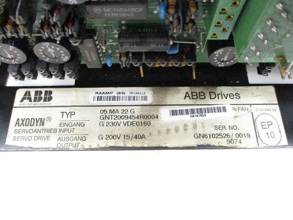 ABB GNT2009454R0004 05MA22G 200V 15/40A UNMP