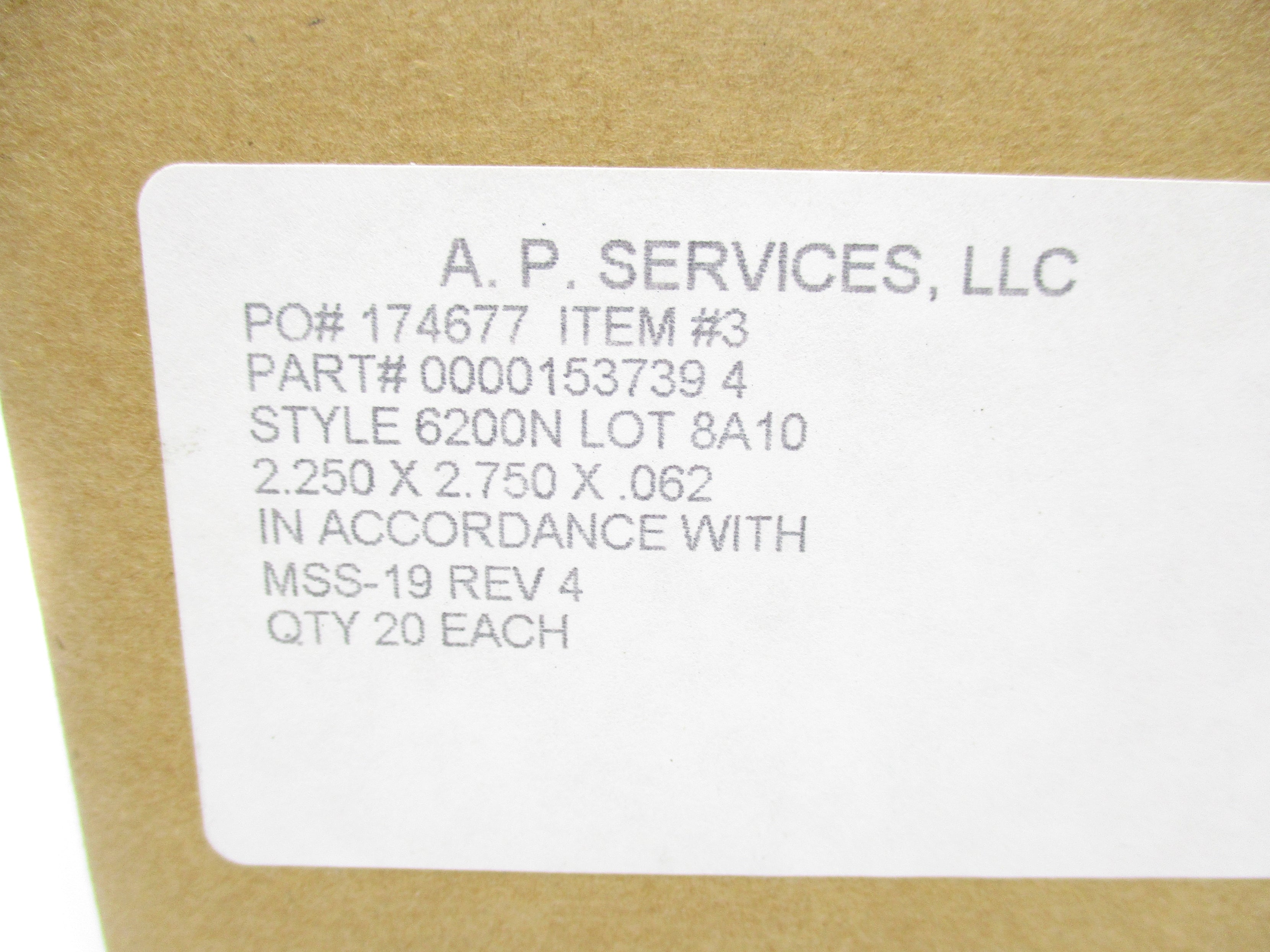 A.P. SERVICES 00001537394 (PKG OF 20) NSMP