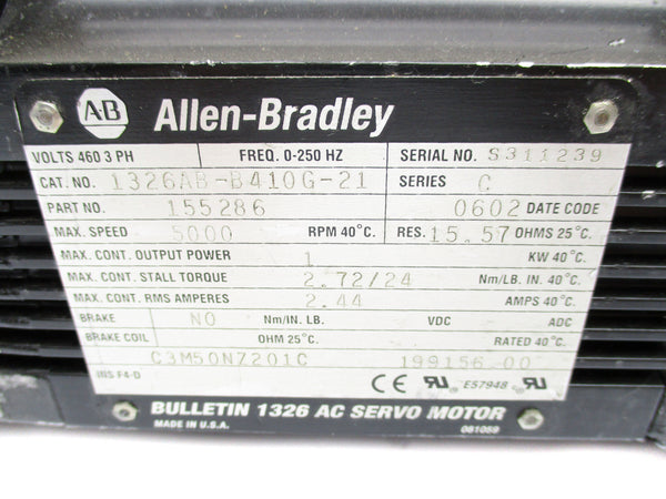 ALLEN BRADLEY 1326AB-B410G-21 SER. C 460V 2.44A UNMP